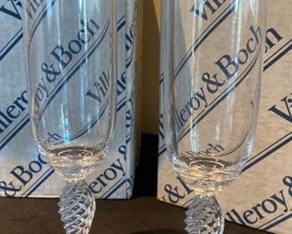 146 Villeroy Boch Crystal Champagne Flutes