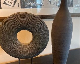 183 Black Glass Vase Art Decor