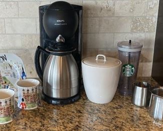 207 Krups AromaControl Coffee Maker Starbucks Coffee Canister And To Go Cup And More