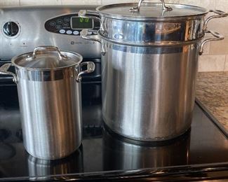 215 AllClad Stainless Steel Stockpot And Asparagus Steamer