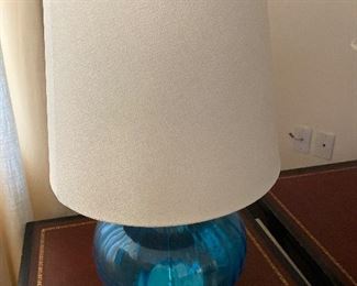 BLUE GLASS lamp. $40.