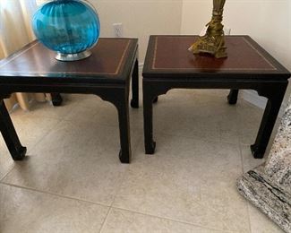 LEATHER TOP END TABLES.            $75 each.
