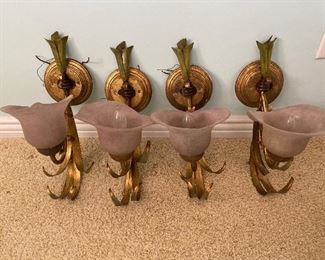 VINTAGE WALL SCONCES 
(4) 16”.