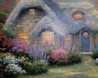 Thomas Kincaid painting, closeup