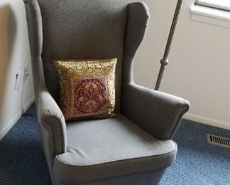 Vintage chair, pale blue in color