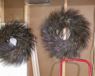 2 Blackbeard Wheat wreaths, never outside, new, in boxes