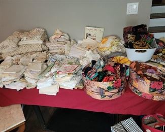 Table linens and silk scarves