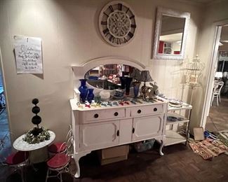 Fantastic mini bistro set and very nice antique buffet