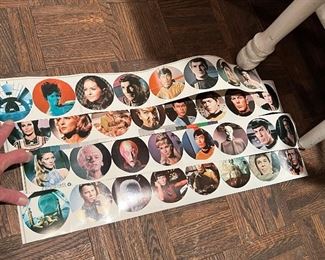These are the very rare vintage Star Trek sheets printed to be made into buttons with one of those button making kits. They would look super cool with all 4 mounted up horizontally like a poster!