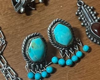 Turquoise and sterling silver… I believe these are signed.