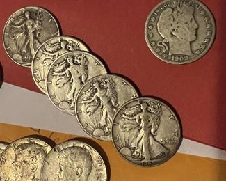 And other silver coins! Walking Libertys, Kennedys, & a couple of old kite boy Ben too.