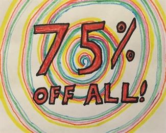*PLEASE SEE THE 5 EXCLUSIONS: Fridge, Featherweight 221 Singer,  Modernist patio set, Washer & Dryer. These items are firm at 1/2 marked price or very close offer.