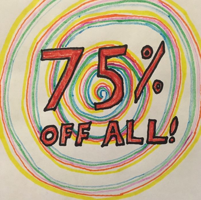 *PLEASE SEE THE 5 EXCLUSIONS: Fridge, Featherweight 221 Singer, Modernist patio set, Washer & Dryer. These items are firm at 1/2 marked price or very close offer.