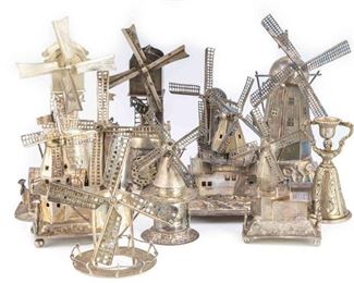 Group of Dutch Silver Windmill Whimseys