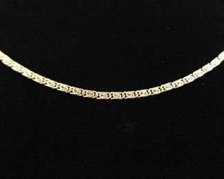 14k Yellow Gold Greek Key Link Necklace
