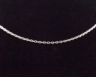 14k White Gold Round Link Necklace

