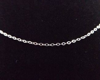 14k White Gold Oval Link Necklace
