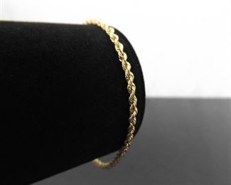 14k Yellow Gold Rope Bracelet
