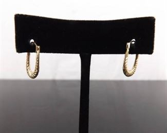 10k Yellow Gold Horseshoe Hinged Latch Earrings
