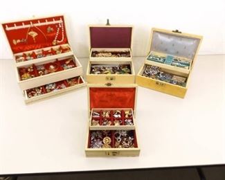 4 Jewelry Boxes FULL of VERY NICE Vintage Costume Jewelry
