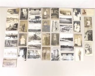 Large Lot of Antique and Vintage RPPC (Real Photo Postcards)
