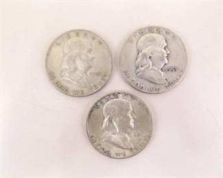 3 Franklin Half Dollars
