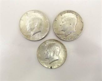 3 - 1964 Kennedy Silver Dollars
