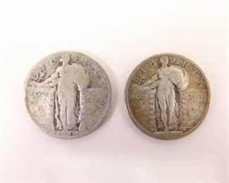 2 Walking Liberty Quarters
