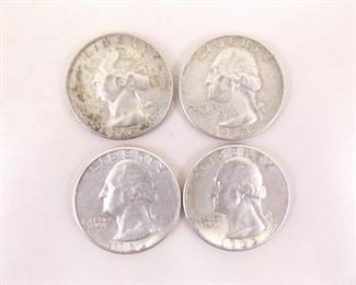 4 - 1960's Silver Washington Quarters
