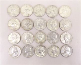 20 - 1964 Silver Washington Quarters
