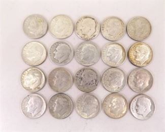 20 Silver Roosevelt Dimes

