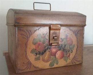 painted metal storage box