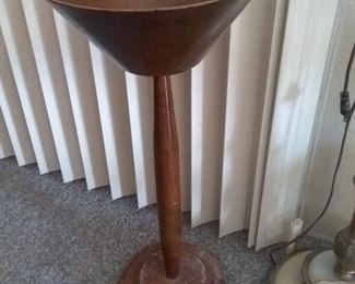 antique wood plant stand