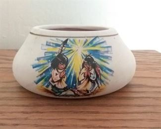 small hand-painted Native American pot