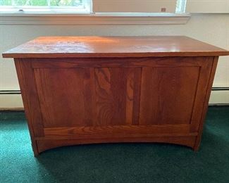 Craftsman style mission style solid cedar lined chest, also have other matching pieces