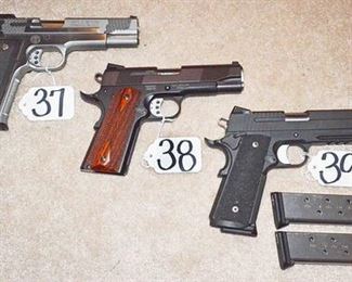 #37 S&W performance center 935 semi auto 45
#38 S&W Mod 1911 SC semi auto 45
#39 Sig Sauer 1911 semi auto w/case & 3 mags 45 cal