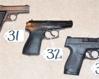 #31 Becker & Hollinder Geran 7.65 semi
#32 Makarov Spec. Ed. 9x18 semi
#33 S&W Mdl. M&P Shield 9mm semi