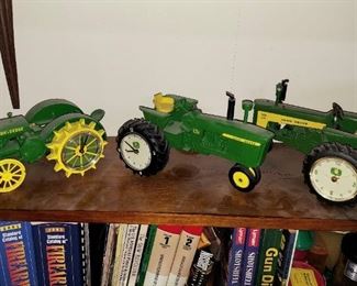 View of 3 of the 4 Danbury Mint Die-Cast Tractor Clocks