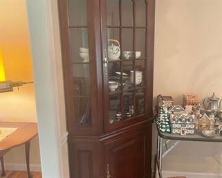 Cherry corner cabinet, 84" tall