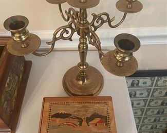 Solid brass candlestick 