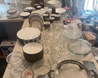 Noritake colorwave set, Pyrex dishes and bowls, and more 