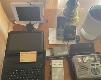 Samsung galaxy tablet and other assorted electronics 