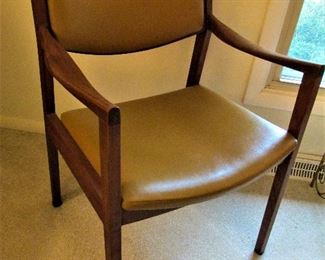 Gunlocke walnut & Naugahyde chair