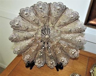 Beautiful Spanish silver filigree tray