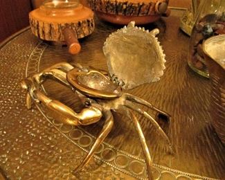 Brass crab ashtray