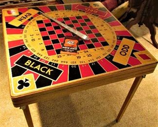Awesome 1940s "Monte Carlo" gaming table with spinner!