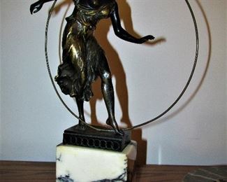 Antique Georges Morin Bronze "Lady with the hoop"