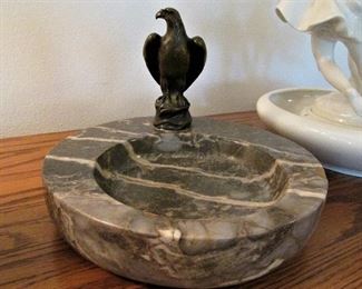 Bronze Eagle & marble bowl