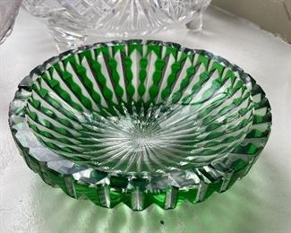 Czech bohemian crystal ashtray 