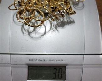 14k Gold Earrings Sold as a Lot- 26 Pair - Not Scrap, All Nice Pieces!